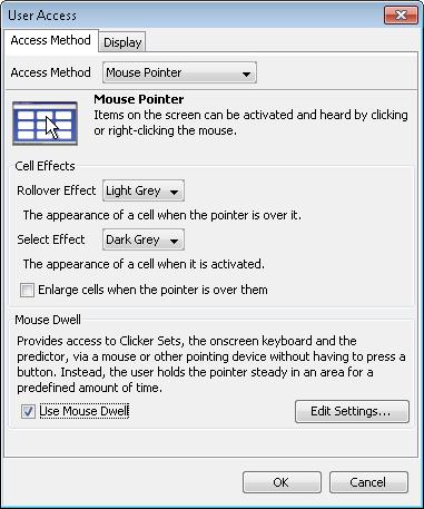 User Preferences Cell effects Rollover effect choose how you wish cells to appear when the mouse pointer hovers over them Select effect choose how you wish cells to appear when clicked upon Enlarge