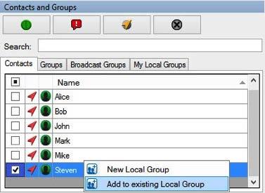 A Land Mobile Radio (LMR) subscriber and LMR group cannot be added to a local group. Deleting a local group Image 4.21 - Adding member to a local group 2.