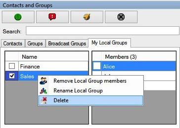 Click OK to complete the renaming process. Image 4.20 Local group updated Note: Renaming a contact or group will not have any impact on the active call session.