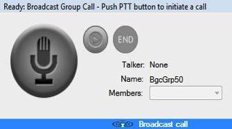 When the call starts, the same information as for a Group call is shown in the Call Activity window as for a group call. However, the group name displays as None.