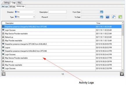 Export icon to export the alert logs or call logs to the CSV file format. Please refer to Playing Back Recorded Calls for details on how to play a recorded call.