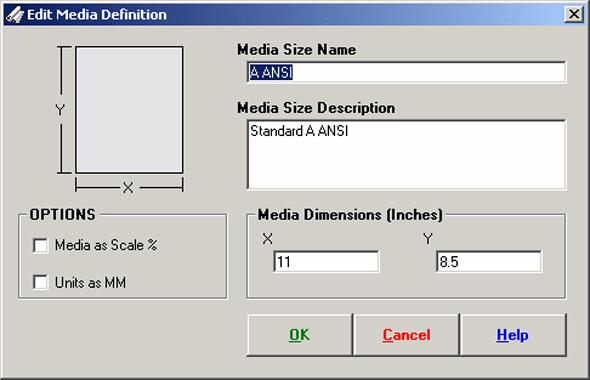 Illustration [71] Edit Media Definition dialog box [71] Edit Media Definition dialog box Delete a Media Definition 1. Right click on the gray area of the 'Job Manager' dialog box.