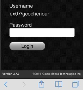 If you are prompted for credentials to access the Managed Apps list, Enter your ActiveSync account Username and Domain