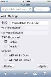 Wi-Fi Settings 9 Tip: If you forget your Wi-Fi password, press your PEEL 3200 s Power button five times in quick succession (within a three-second period).