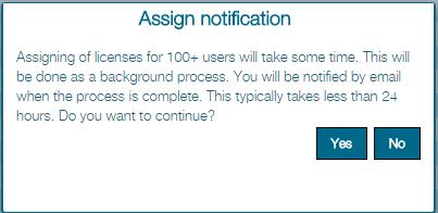If you select No, no new assigns will appear.