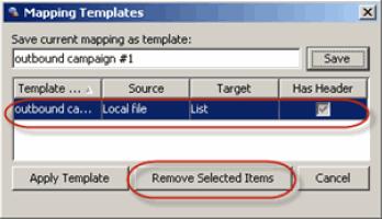 3 To use a mapping template, select it from the list and click Apply Template.