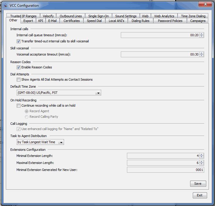 Domain Settings Defining Additional Default Domain Call Settings Defining Additional Default Domain Call Settings You can define additional call settings in the tab named Other in the VCC