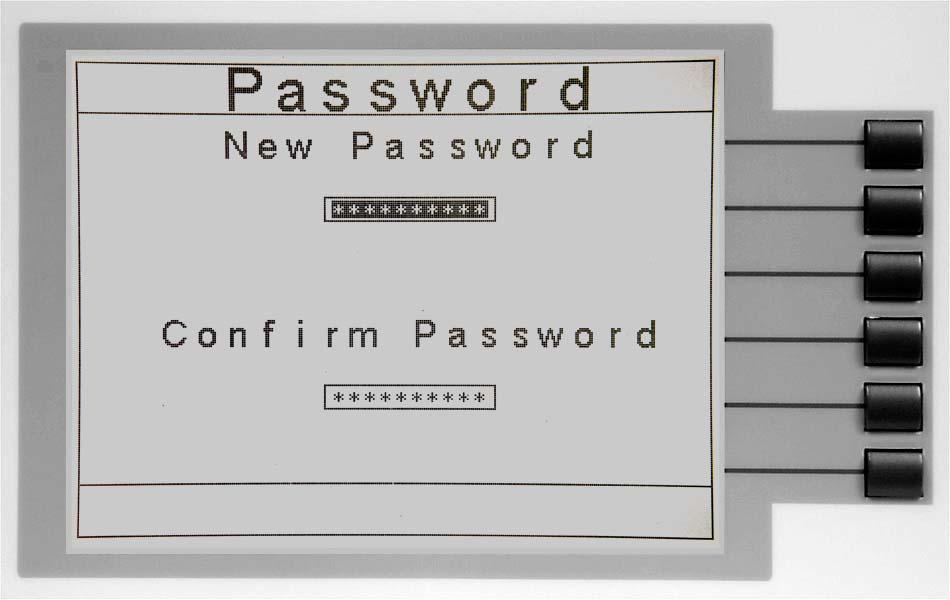 Create Password From the initial Security Setting screen, you may create a password by pressing the Create Password soft key.