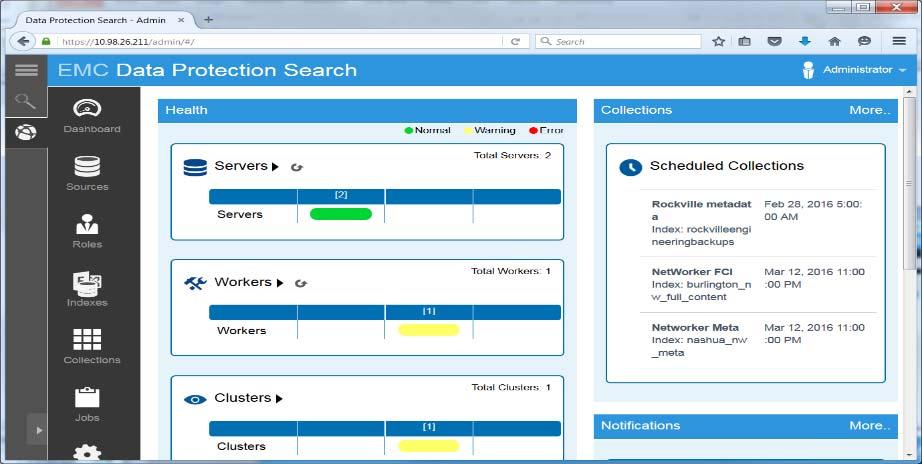 Data Search DP Search Search capability for backup