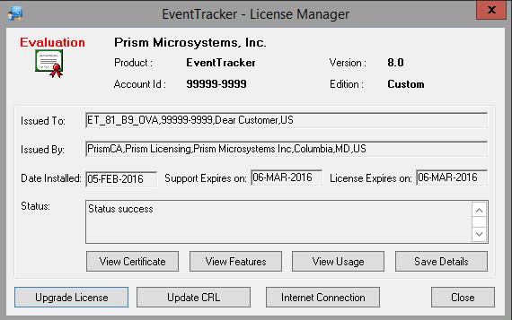 Figure 28 After successful installation, login to EventTracker Web using