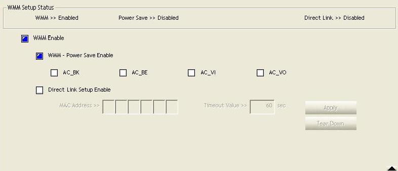Step 2: Please select which ACs you want to enable. The setting of enabling WMM-Power Save is successfully.