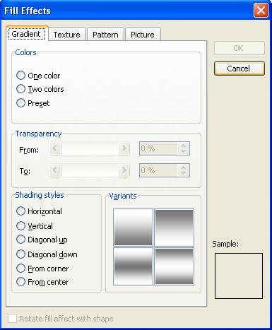 The Fill color palette will open (see Figure 43). 2. Click the Fill Effects link.
