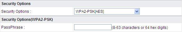 WPA2-PSK(AES): Preshared key Wi-Fi protection access version 2. It uses WPA2-PSK standard encryption and Advanced Encryption Standard (AES).