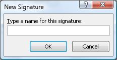In the Edit Signature area, type the text that you want to include in the signature (recommended:
