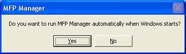 15. The MFP Manager will display on your screen automatically that after you install management software finish and your computer get into Windows XP first