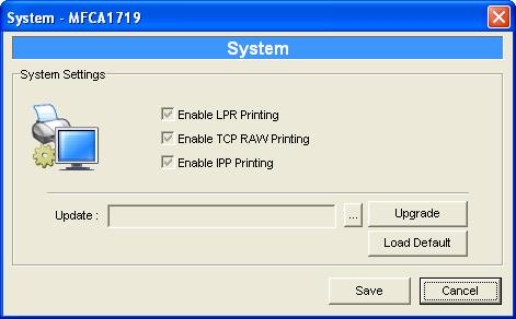 6.3.3 System Configuration Double Click System icon and the System configuration window will pop-up.