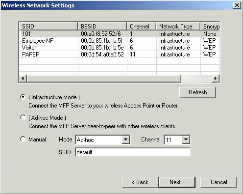 12. If you chose to connect to an encrypted network, the Wireless Security Settings screen will be appeared.