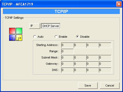 7.6 TCP/IP Configuration Double Click TCP/IP icon and the TCP/IP configuration window will pop-up.