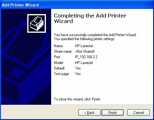 You have added the network printer to the PC successfully.