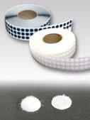 DISPLAY TAPES Hook and Loop Your choice of Hook & Loop shaped as coins or in tape strips. Stocked in White and Black with permanent rubber based adhesive. Coin & Tapes stocked 27.