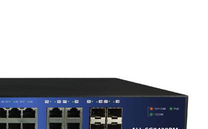 The ALL-SG8428PM can forward a maximum PoE power budget of 390W to the connected devices via the internatl 450W power supply. The 24 gigabit PoE ports support the PoE standards IEEE802.
