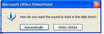 Figure 43 PowerPoint Insert Sounds Clicking once on a sound in the Clip Organizer will copy it onto your slide.