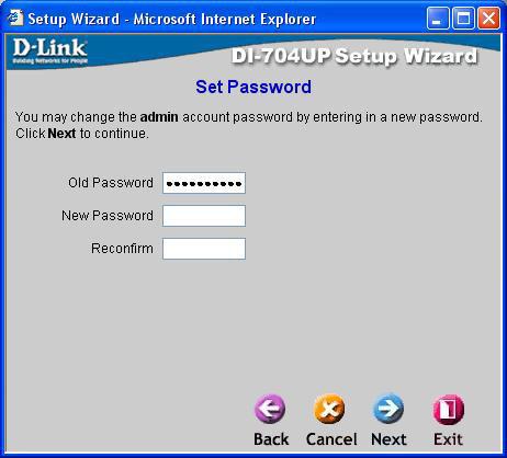 Click Next Set up your new password.