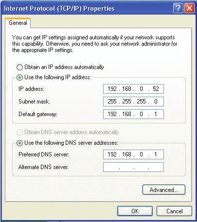 (The IP Addresses on your network must be within the same range. For example, if one computer has an IP Address of 192.168.0.