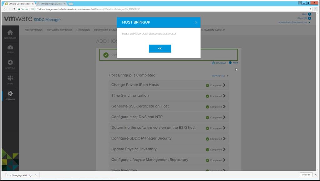 Conclusion In this module, we seen how to use the use the powerful automation capabilities of the VMware SDDC Manager in order to easily expand our private cloud capacity by adding new servers to an