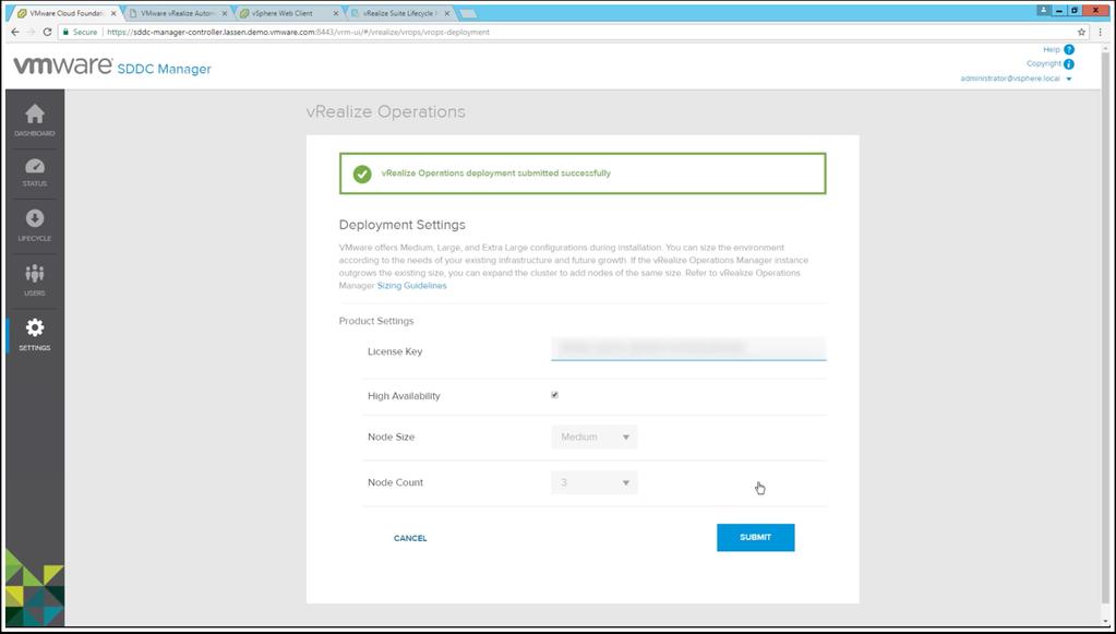 Conclusion In this module we seen how the VMware SDDC Manager, leveraging the automation capabilities of the vrealize Suite Lifecycle Manager, makes it easy to deploy and configure vrealize