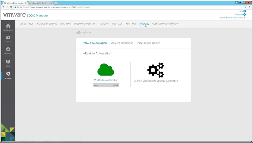 Introduction Deploying vrealize Automation on VMware Cloud Foundation Overview VMware vrealize Automation is the IT Automation tool of the modern Software-Defined Data Center.