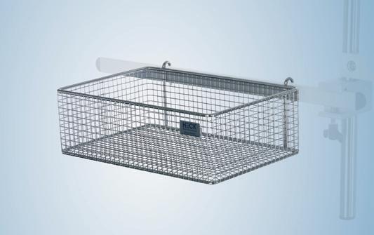 5" x 4.9" (80 x 165 x 125 mm) Stainless steel basket with two hooks Mat. No.