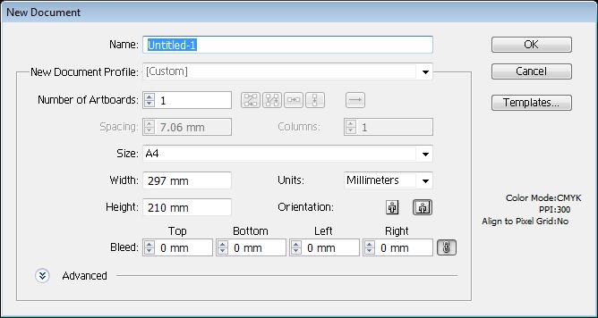 3.3 Page size: a fundamental concept often overlooked. Adobe illustrator uses artboards which are equivalent to page size. You may use a standard artboard size such as A4.