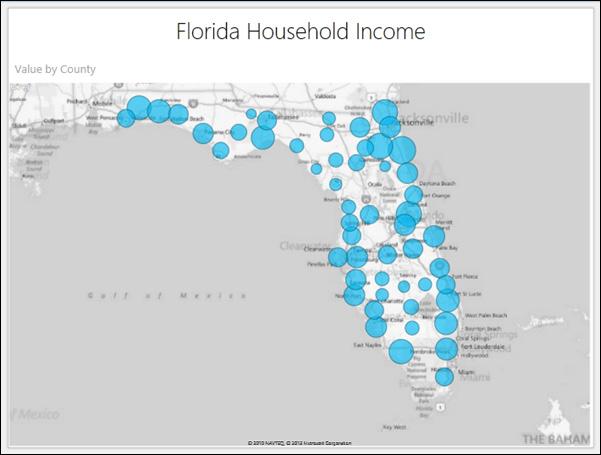 9. You will notice there are several data points on the map that are outside the state of Florida. This is because those states happen to have counties with the same name as Florida counties. 10.