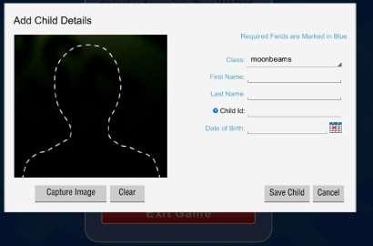 Select Add Child buttn Simply enter the child infrmatin, take their picture by tuching the Capture Image buttns, and then tuch the Save Child buttn. Nte that the Child Id is ptinal.