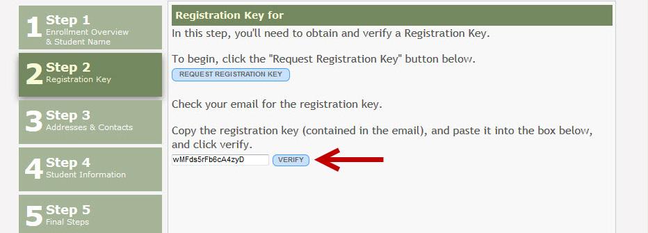 3. In the Registration Key field, you must enter the exact registration key in order to complete the