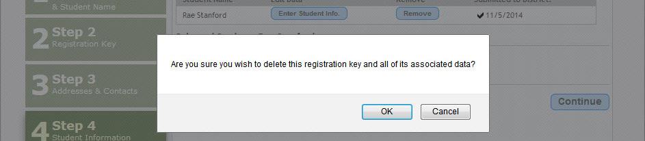 Click OK to continue, and that student is deleted.