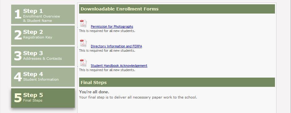 Under Downloadable Enrollment Forms, any forms required by the
