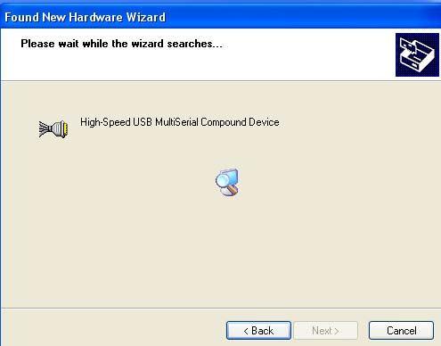 Select the option No, not this time and click on Next button to continue. The following wizard helps you install the software for High-Speed USB Multi Serial Compound device.