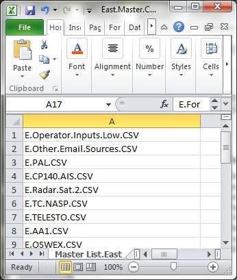 4 Scenario Development Excel entries 4.1 Events Input events for simulation are normally created using two Excel workbooks, East.Master.CSV_Save.xlsm 