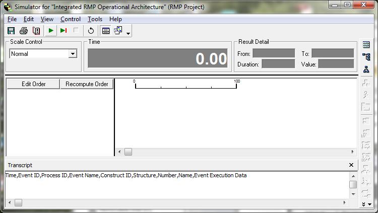 Under the Tools menu item, select Simulator o The Simulator Control Panel opens: NOTE: It is strongly recommended that the simulator output be turned off for long durations of execution.