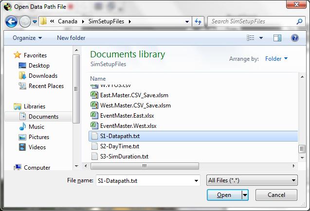 On the Simulator Control Panel, select Control, Run o o Execution begins and the Open Data Path dialog box appears. Navigate to the appropriate folder, select the file S1-Datapath.