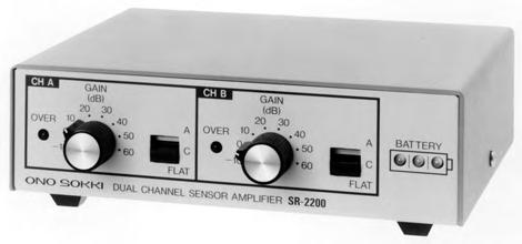 SR-2200 2ch Sensor Amplifier The SR-2200 is compact and lightweight sensor amplifier with CCLD* technology, suitable for field measurement.