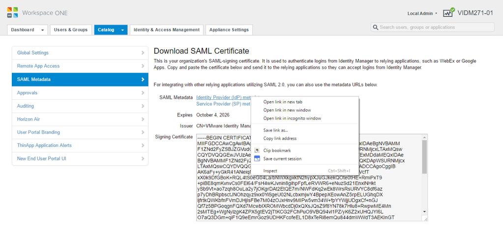 Downloading SAML Metadata from Identity Manager In these steps, you ll download an XML metadata file from the Identity Manager admin console that tells BIG-IP APM how to connect. 1.