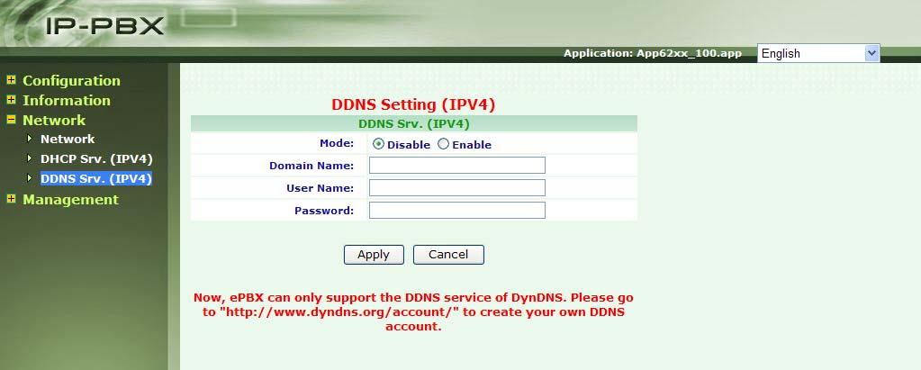 3.3 Network The Network screens can help you configuration Network, DHCP Srv.