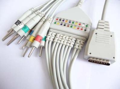 Kohden EKG cable, IEC 3.6M,grey,& SH DB15M >>DIN3.