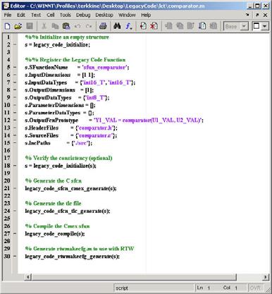 Legacy Code Tool R2006b