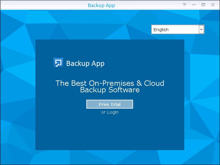Login to Backup App 1. Double-click the Backup App icon on the desktop to launch the application. 2. The Free Trial Registration menu may be displayed when you login for the first time.