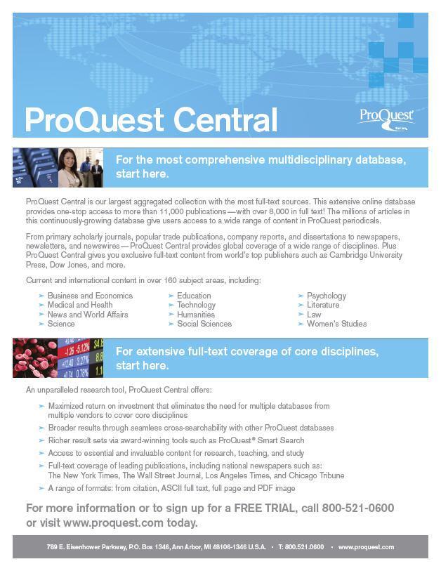 Marketing Support Service ProQuest is happy to work with