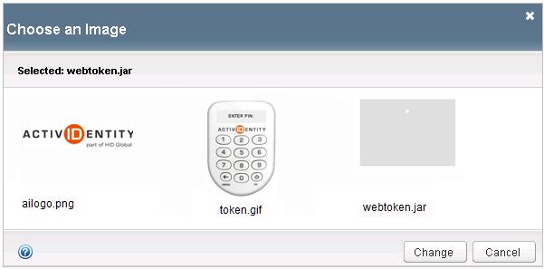 The following dialog is displayed. 11. Select the Webtoken.jar file, and then click Change. 12.